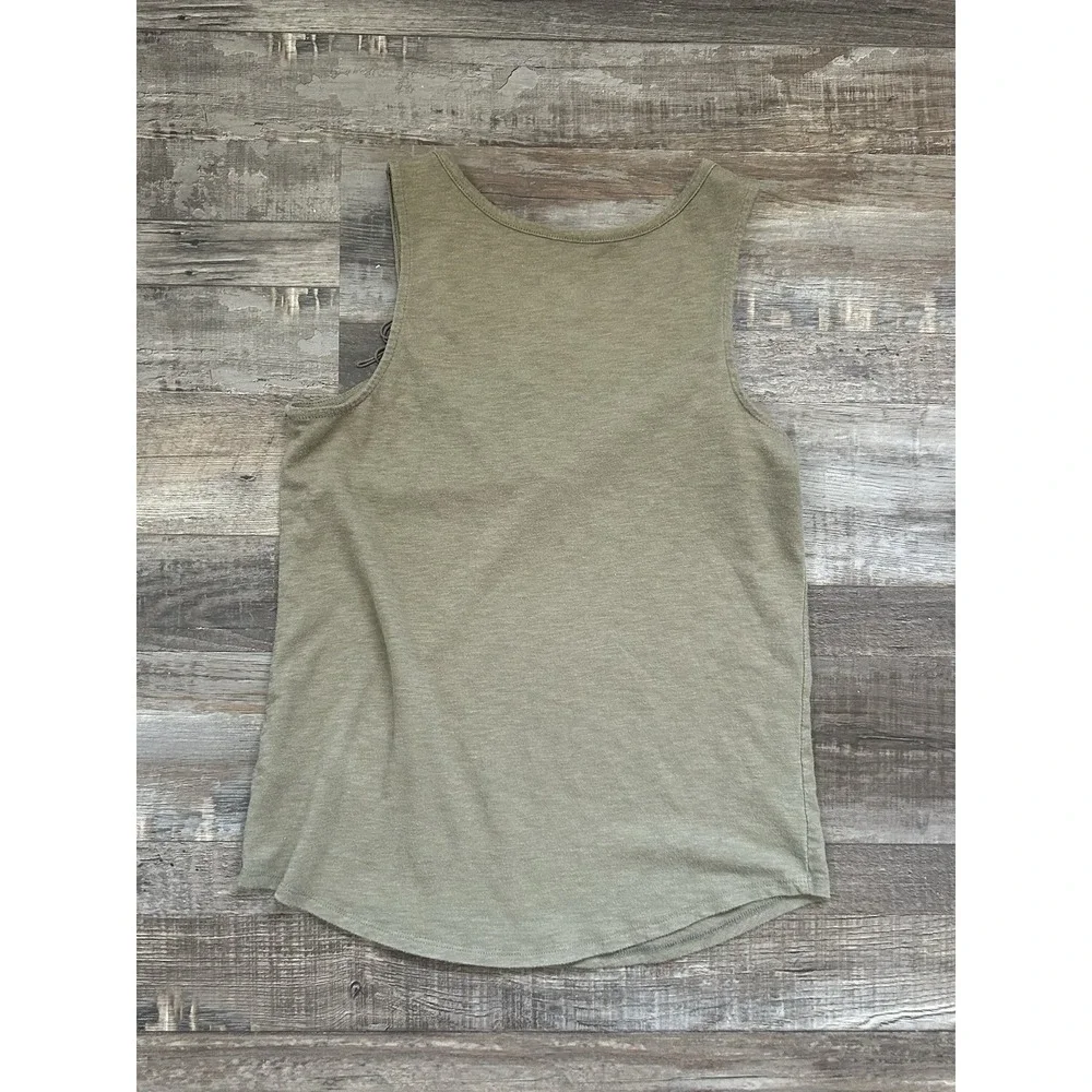 Justice Girls 14 Green Solid Sleeveless Round Neck Tank Fringe Sequin Embroider
